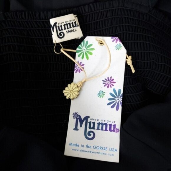 Show Me Your MuMu Black Wide-Leg Cropped Jumpsuit Size Small - Picture 6 of 7